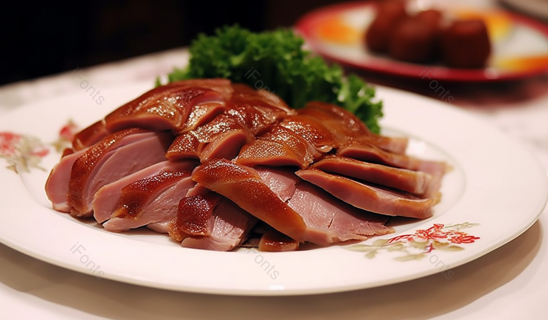 盘子里的传统美食美味的烤鸭肉背景,高清,摄影图,摄影图片,图片大全,摄影图免费下载
